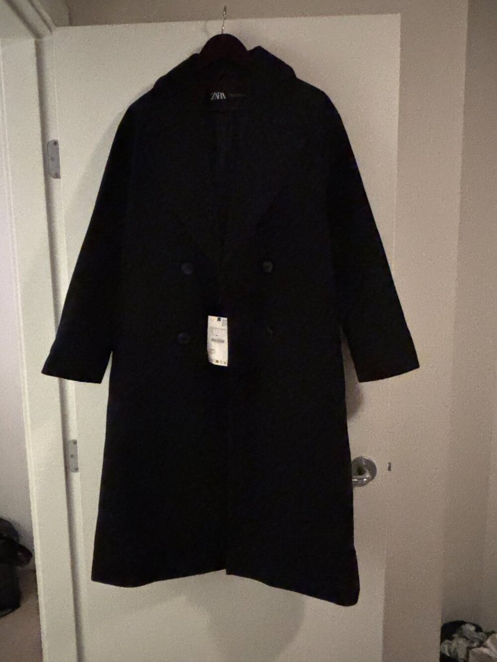 Zara Double-Breasted Oversized Coat 🖤 NWT Size Small - Picture 3 of 3